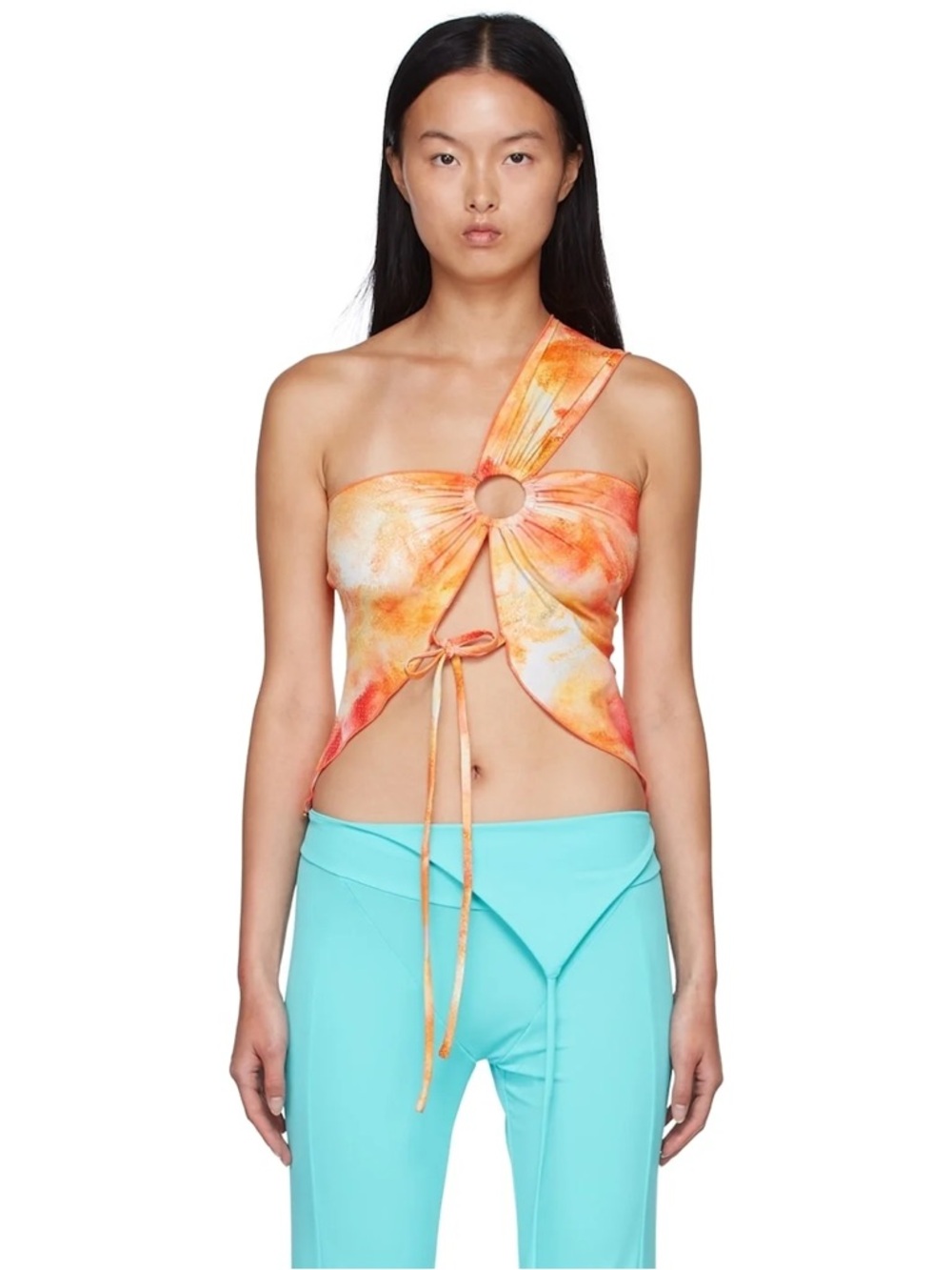 Kim Shui SSense exclusive Britney orange cover up tank top size S small